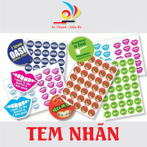 In các loại tem nhãn sản phẩm